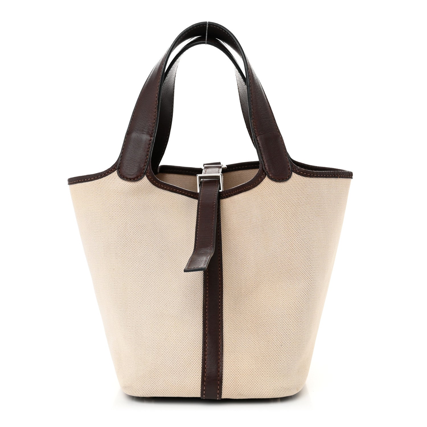 Hermes Toile Swift Picotin 18 PM Chocolate 1 of 11