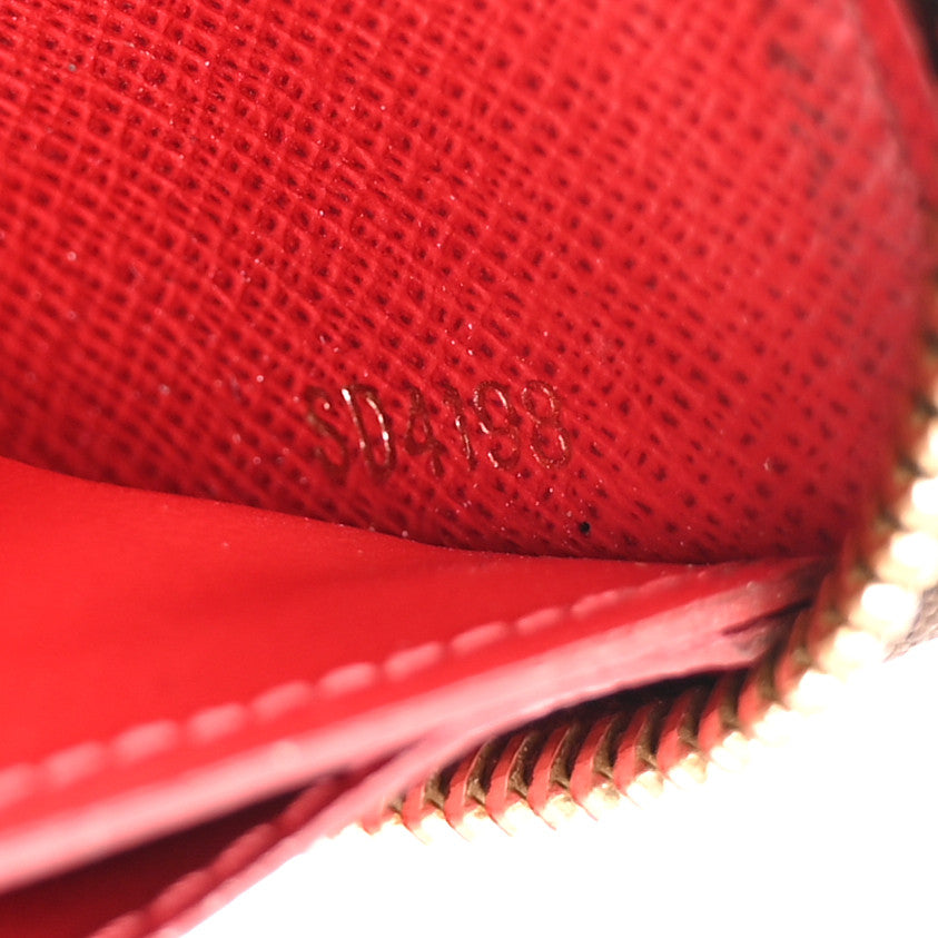 Damier Ebene Clemence Wallet Cherry