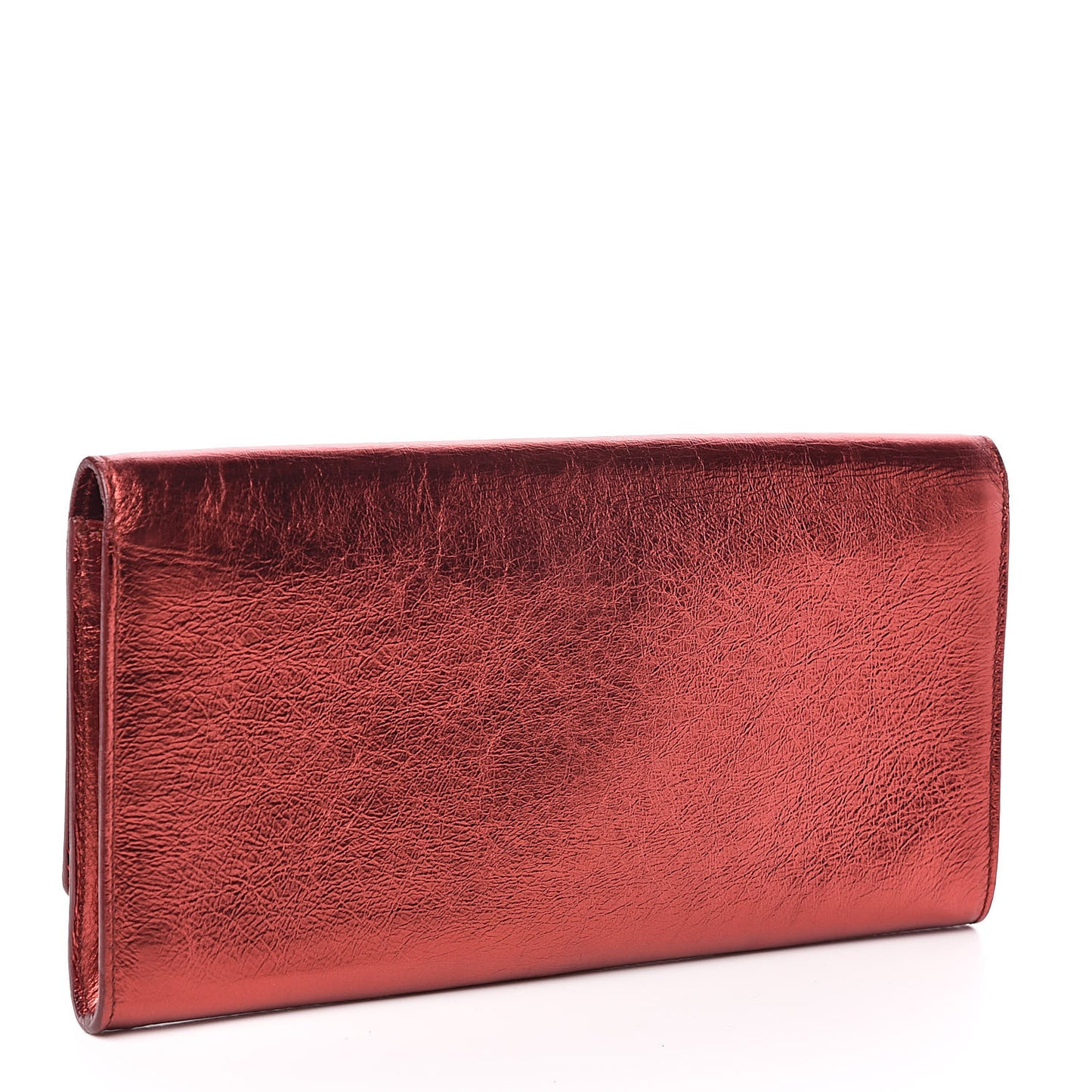 Metallic Textured Calfskin Small Belle De Jour Clutch Red