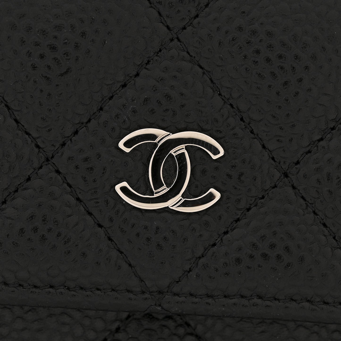 Caviar Quilted Large Gusset Flap Wallet Black