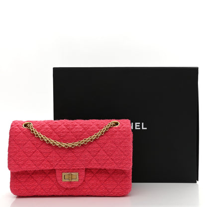 Chanel Wool Tweed Quilted 2.55 Reissue 225 Flap Pink 9 of 9