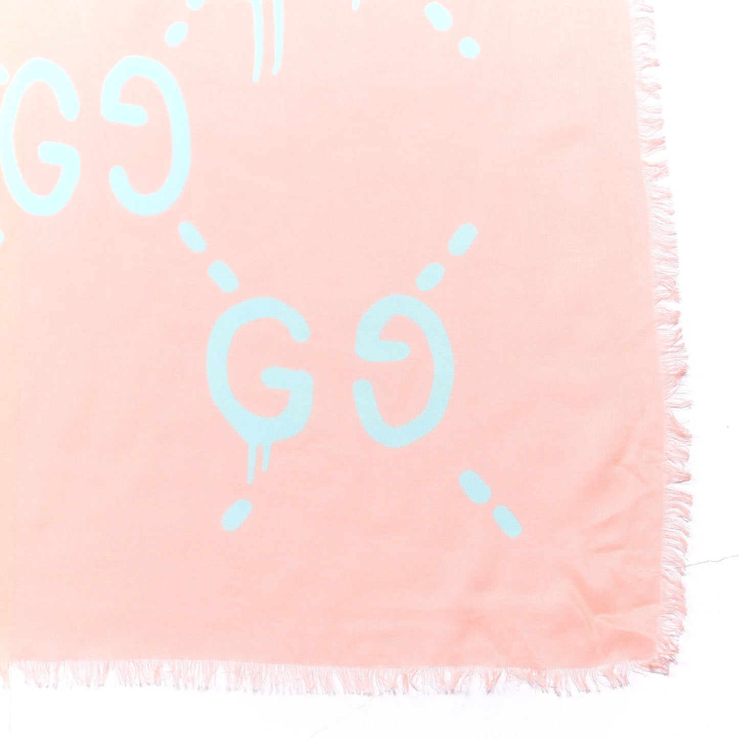 Modal Silk GG Writers Fringe Shawl Old Rose Sky Blue