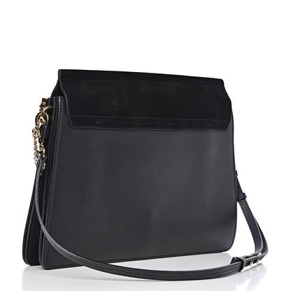Chloe Suede Calfskin Medium Faye Shoulder Bag Black 3 of 19