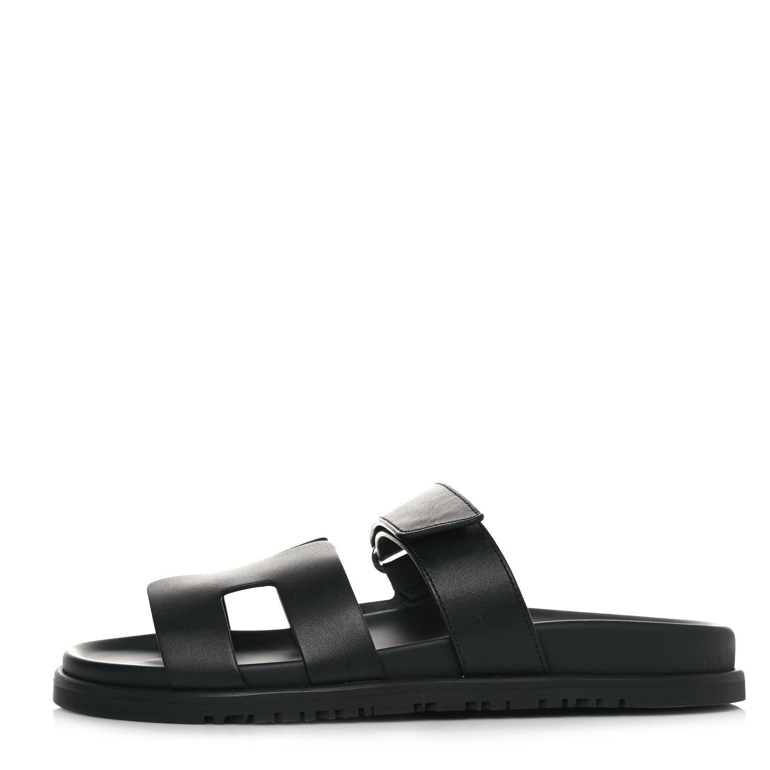 Hermes Calfskin Womens Chypre Sandals 39 Black 1 of 10