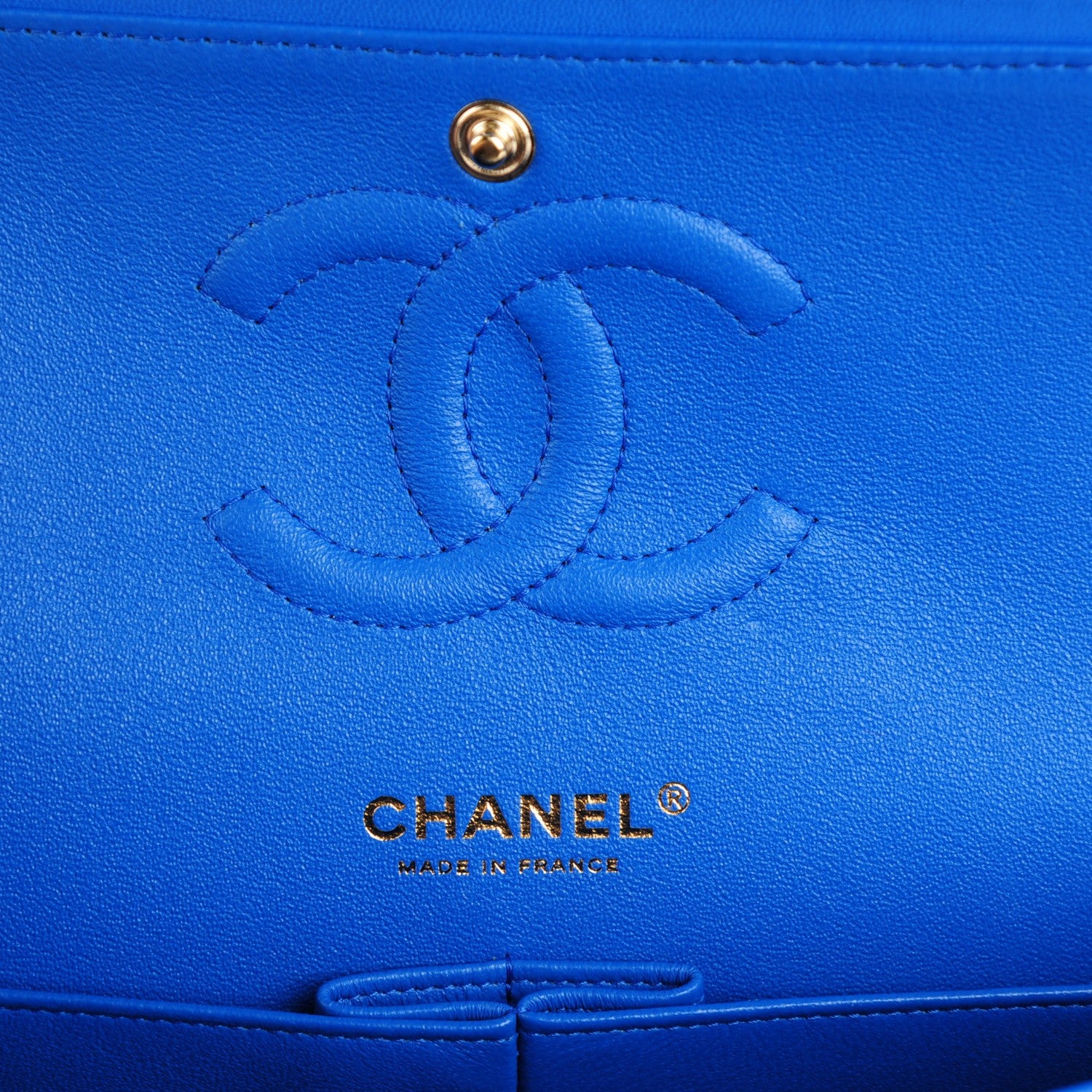 Chanel Lambskin Quilted Medium Double Flap Blue 6 of 8