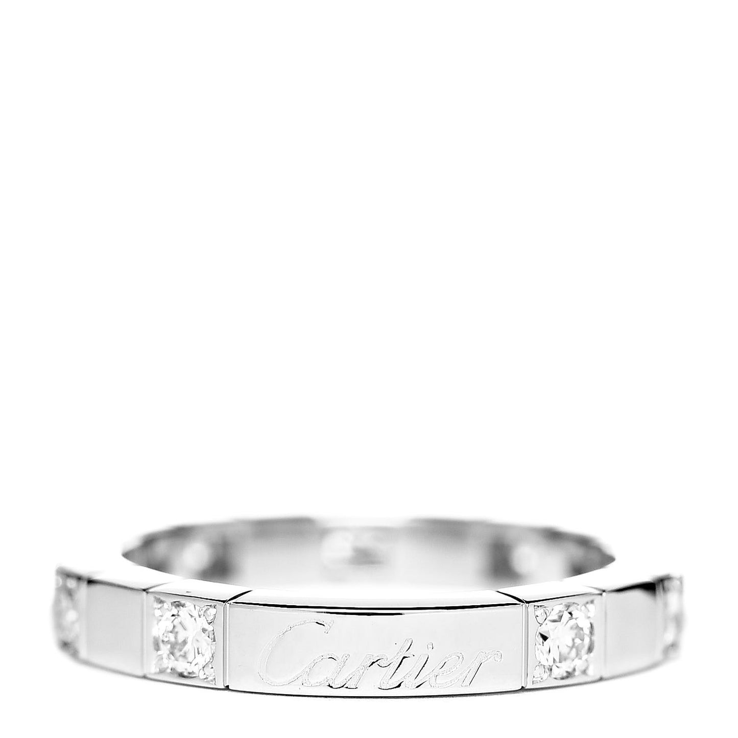 18K White Gold Diamond Lanieres Half Eternity Band Ring 50 5.25