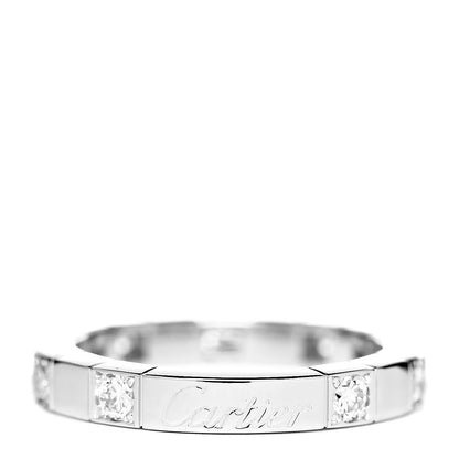 Cartier 18K White Gold Diamond Lanieres Half Eternity Band Ring 50 5.25 3 of 4