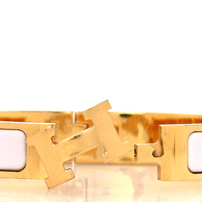 Hermes Enamel Narrow Clic Clac H Bracelet GM Rose Dragee 4 of 5