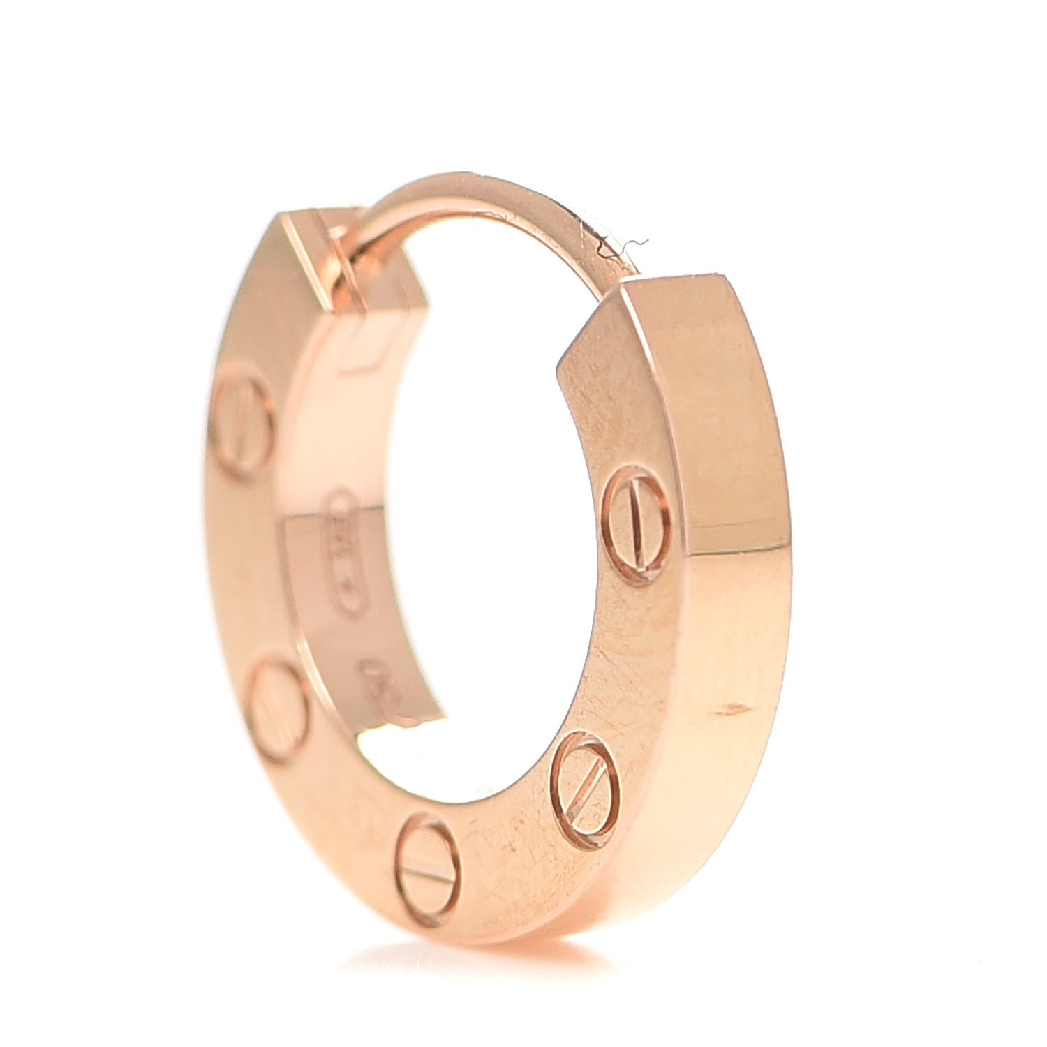 Cartier 18K Pink Gold Single LOVE Hoop Earring 3 of 8