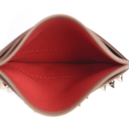 Christian Louboutin Calfskin Kios Studded Card Holder Dune 4 of 6