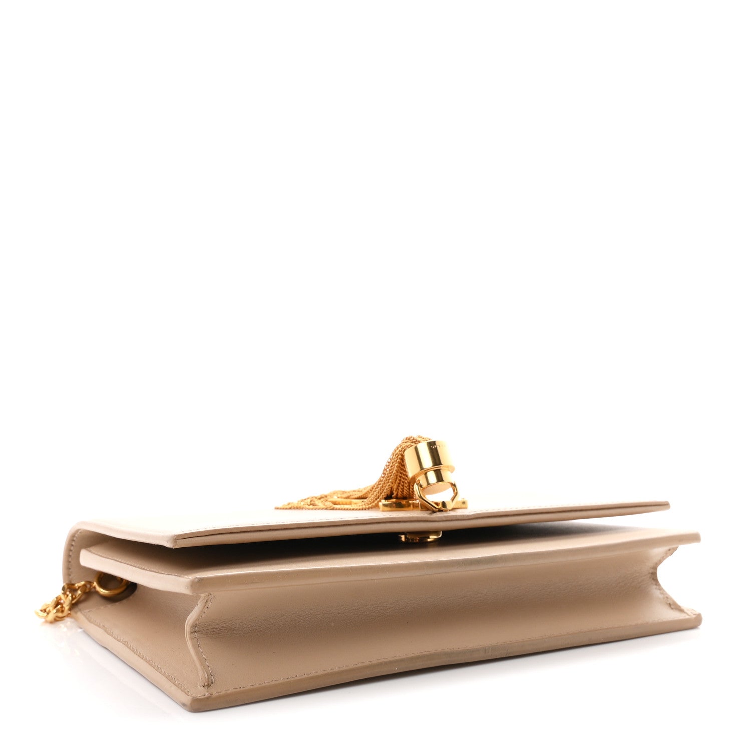 Saint Laurent Smooth Calfskin Classic Monogram Kate Tassel Chain Wallet Nude Powder 4 of 12