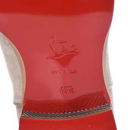 Christian Louboutin Veau Velours Grosgrain Cortino Boots 40.5 Mandorla 6 of 9