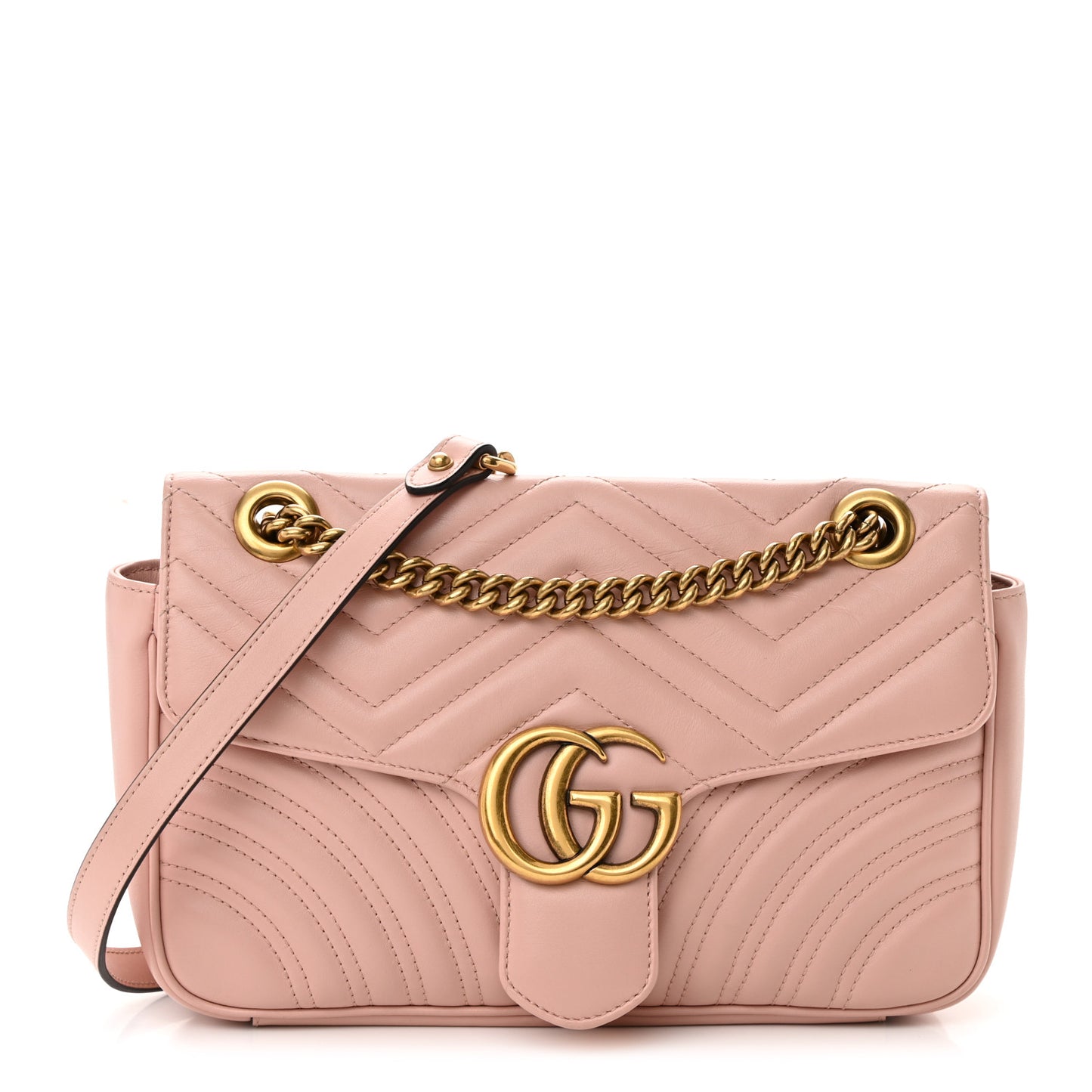 Calfskin Matelasse Small GG Marmont Shoulder Bag Perfect Pink