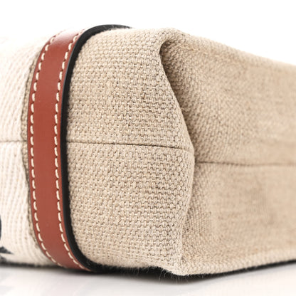 Chloe Cotton Calfskin Mini Woody Ribbon Tote White Brown 10 of 10