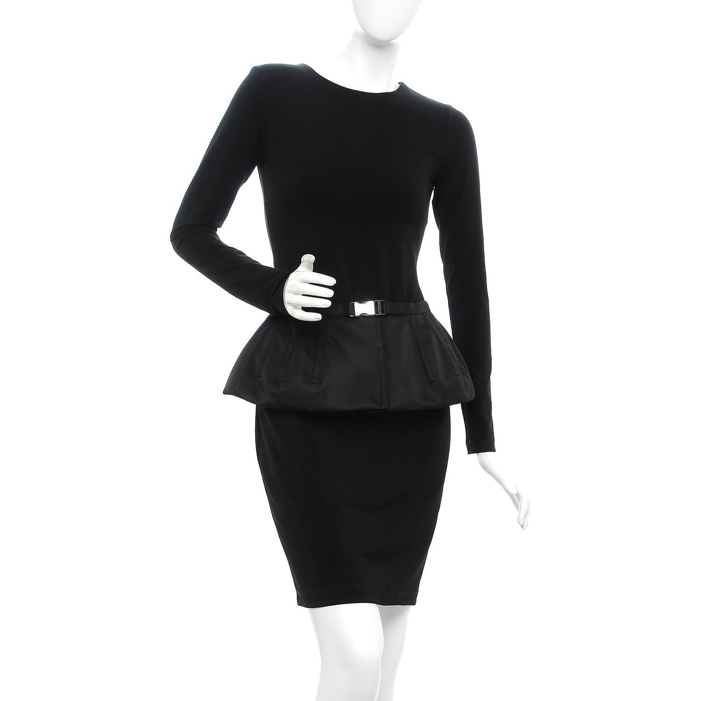 Tessuto Nylon Peplum Belt Nero Black