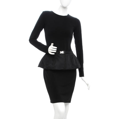 Prada Tessuto Nylon Peplum Belt Nero Black 2 of 13