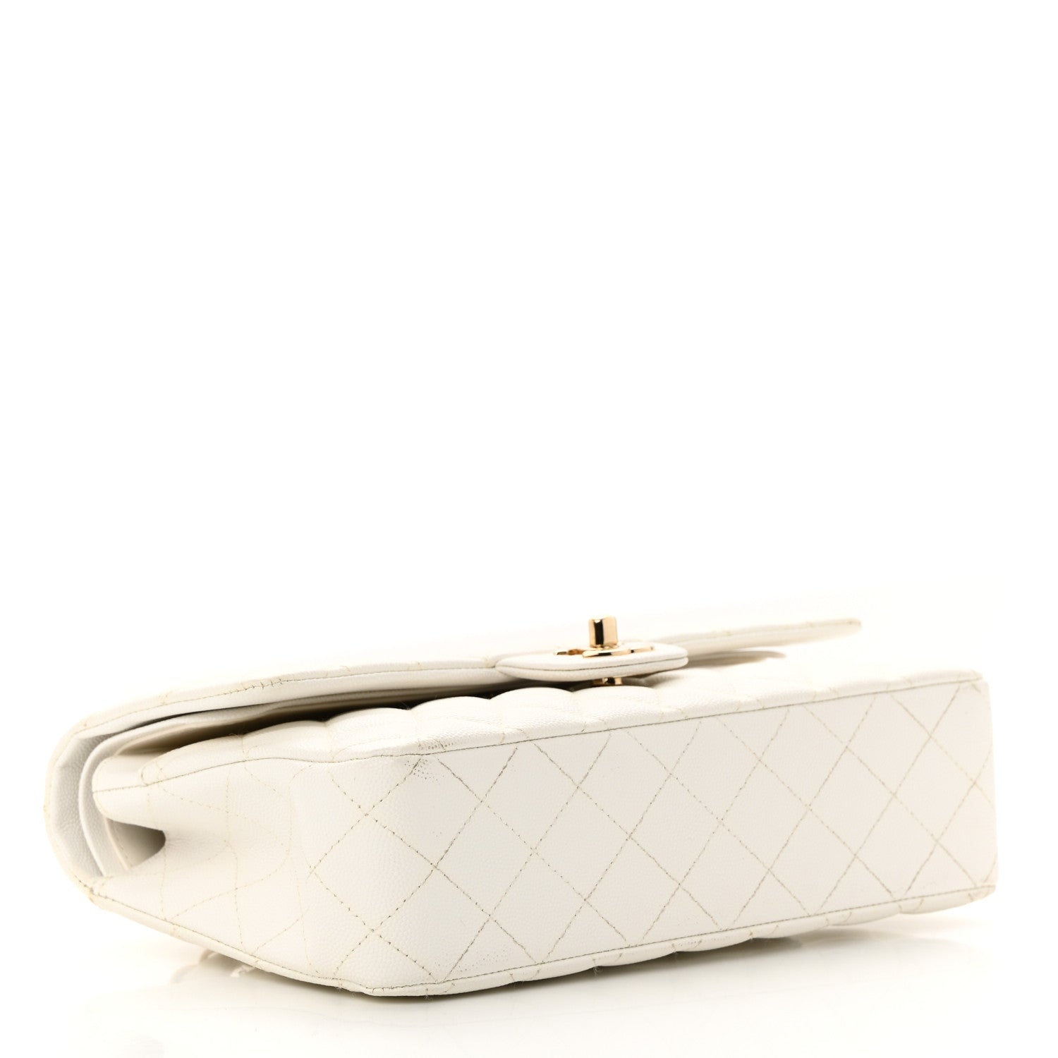 Chanel Caviar Quilted Medium Double Flap White 4 of 15
