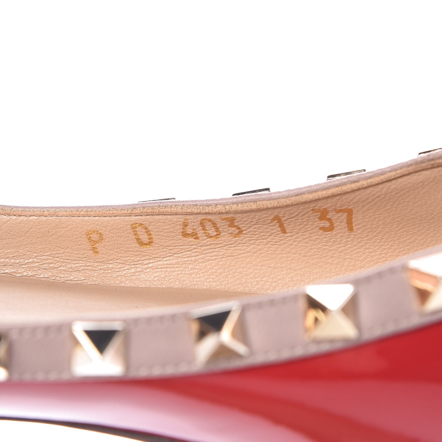 Patent Nappa Rockstud Ballerina Flats 37 Rosso Valentino Poudre