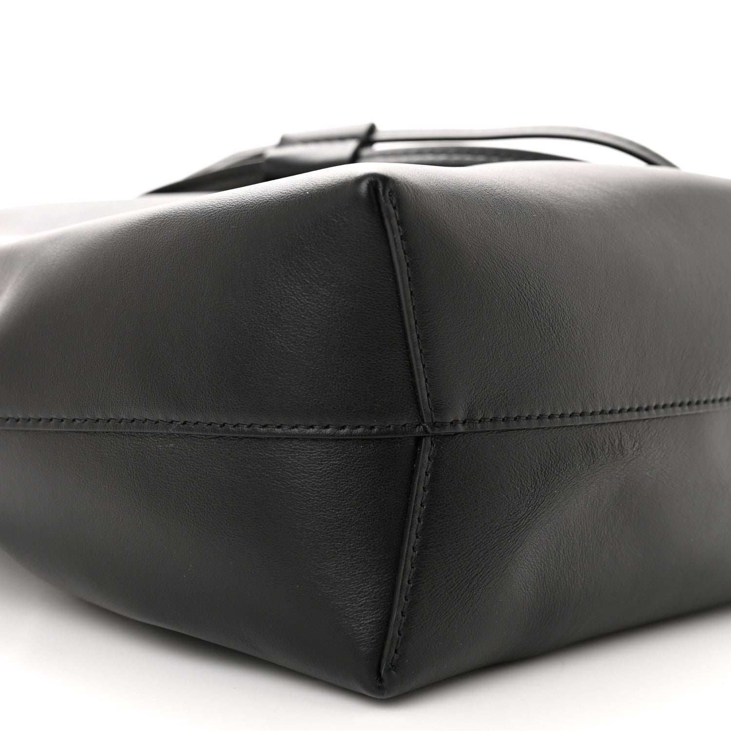 Mansur Gavriel Calfskin Twist Drawstring Bucket Bag Black Flamma 8 of 9