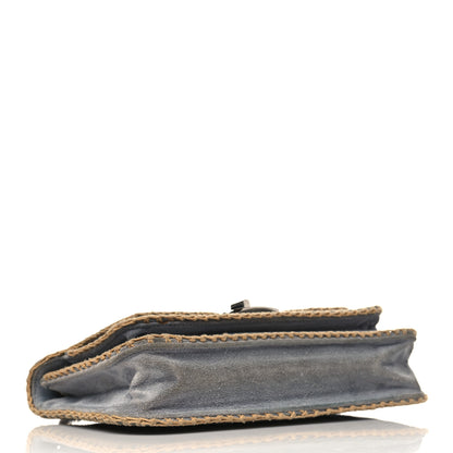 Chanel Suede Chocolate Bar Whipstitch Mademoiselle Flap Grey 3 of 11