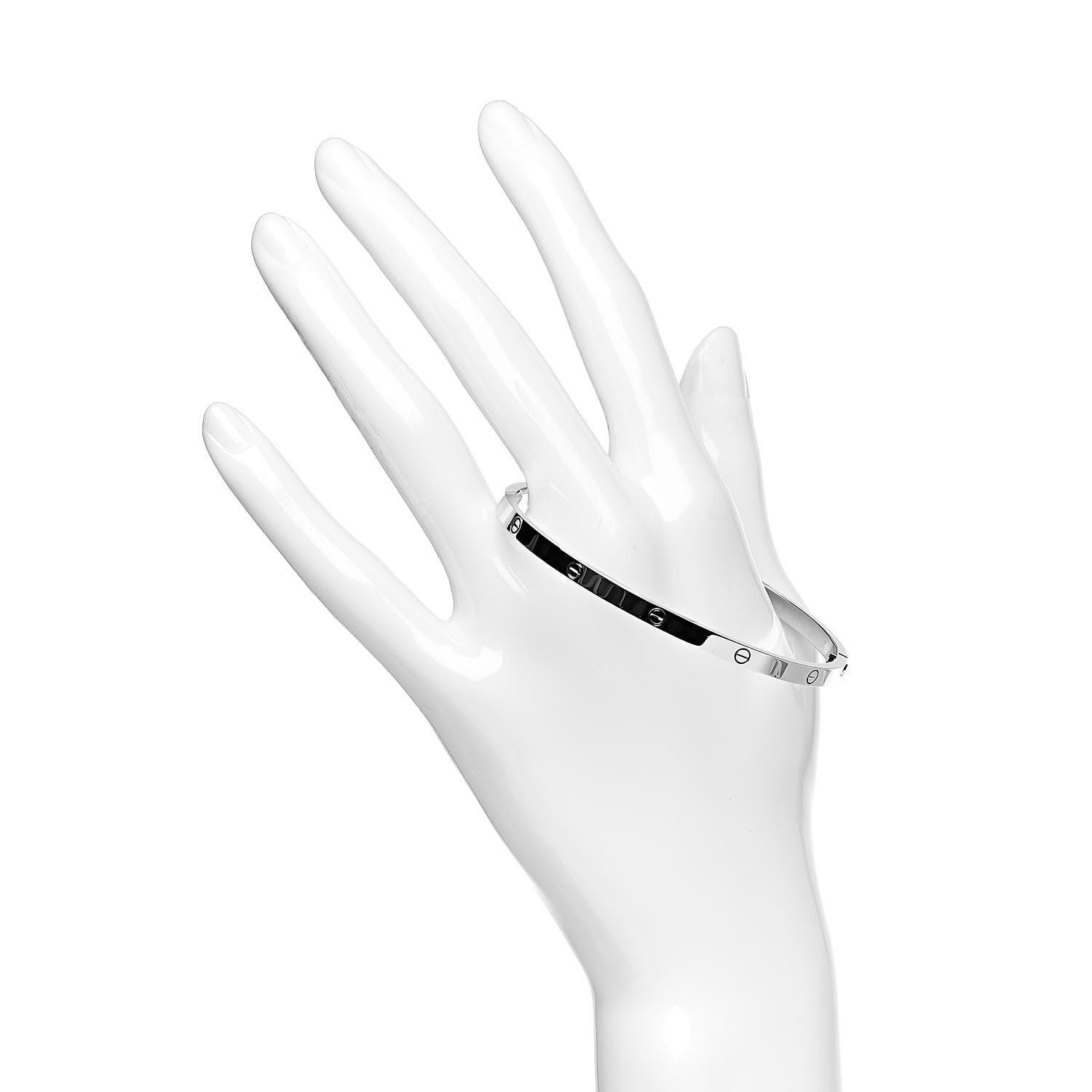 Cartier 18K White Gold Small LOVE Bracelet 19 2 of 5