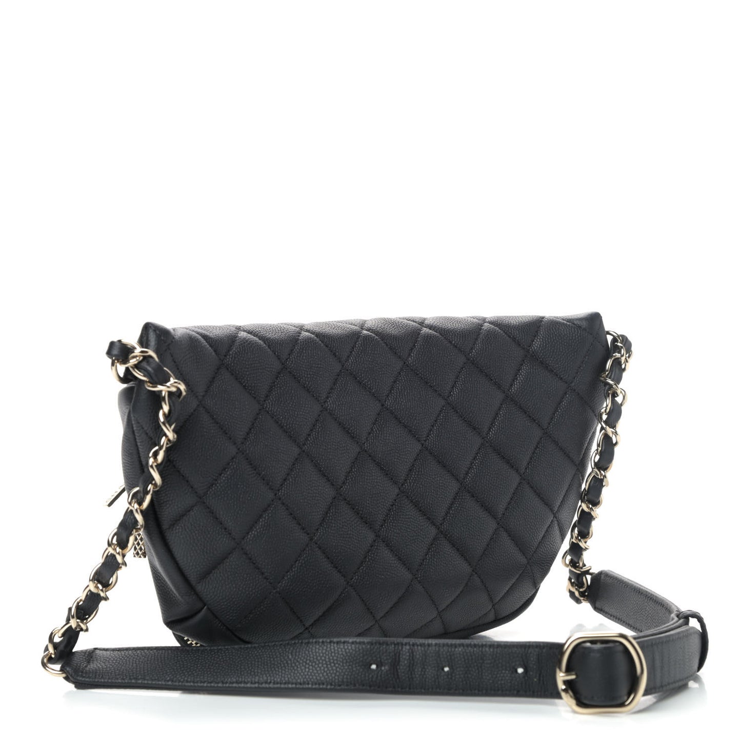Caviar Quilted Business Affinity Waist Belt Bag Black