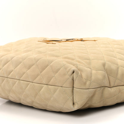 Saint Laurent Nubuck Suede Quilted Maxi Icare Shopping Tote Safari Beige 11 of 13