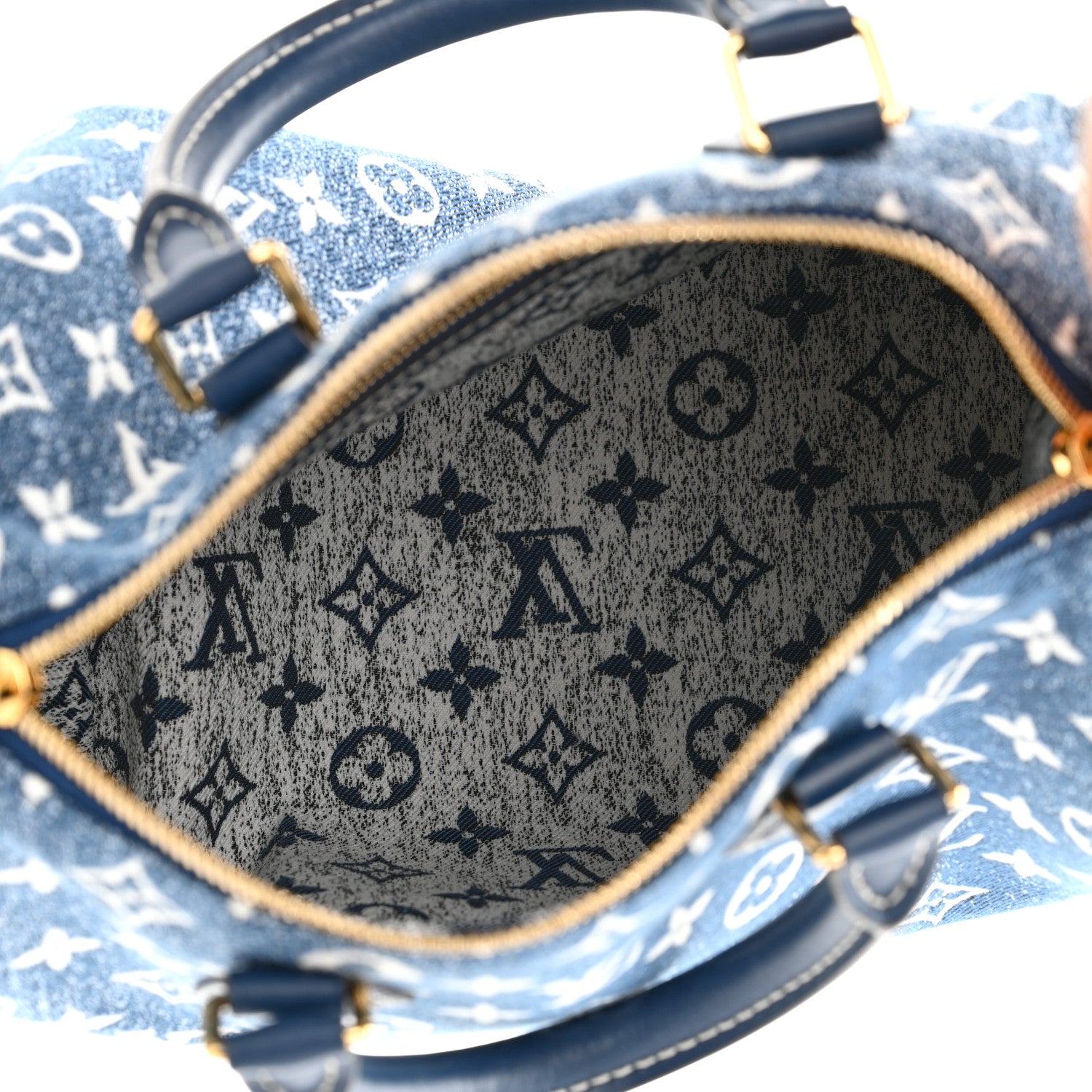 Louis Vuitton Monogram Jacquard Denim Speedy Bandouliere 25 Bleu 5 of 10