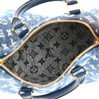 Louis Vuitton Monogram Jacquard Denim Speedy Bandouliere 25 Bleu 5 of 10