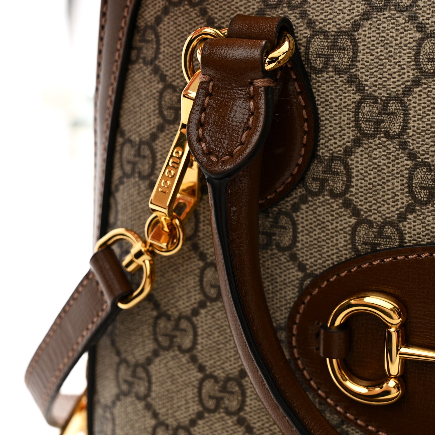 Gucci GG Supreme Monogram Azalea Calfskin Small Horsebit 1955 Top