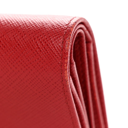 Prada Saffiano Metal Medium Wallet Rosso 10 of 13