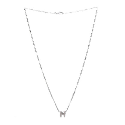 Hermes Palladium Mini Pop H Pendant Necklace Marron Glace 3 of 7
