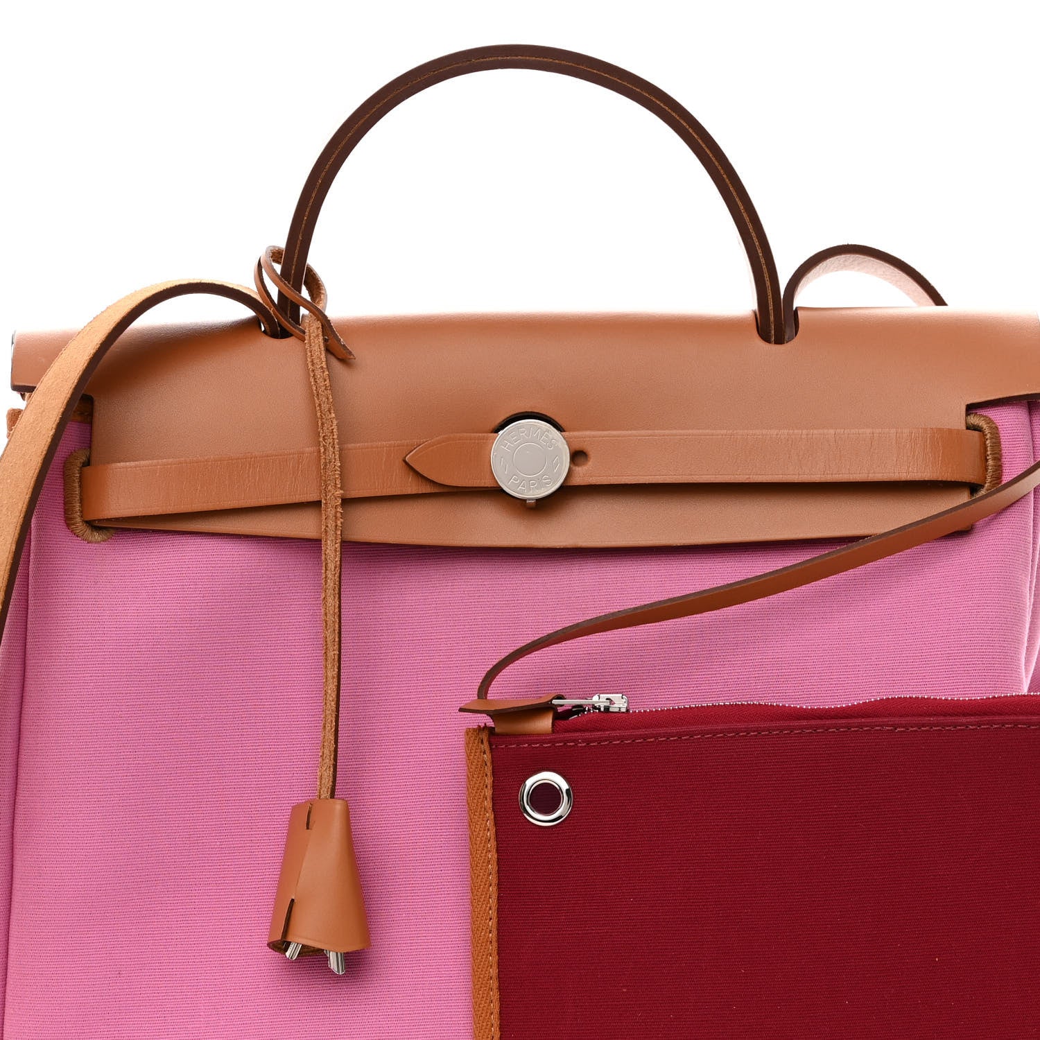Hermes Toile Officier Vache Hunter Verso Herbag Zip PM 31 Bubblegum Rubis Naturel 7 of 9