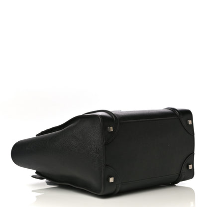 Celine Drummed Calfskin Mini Luggage Black 4 of 14
