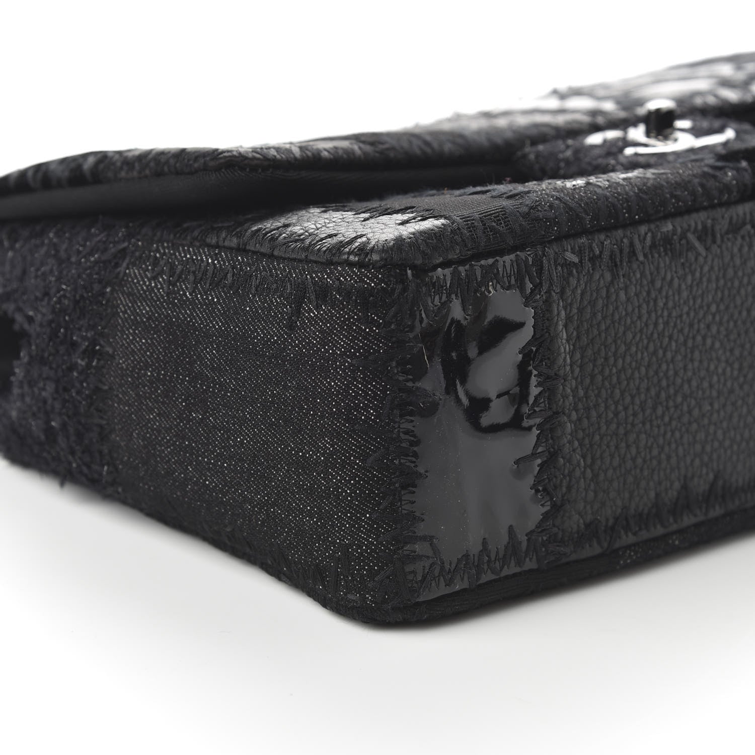 Chanel Tweed Patchwork Jumbo Single Flap Black 6 of 10