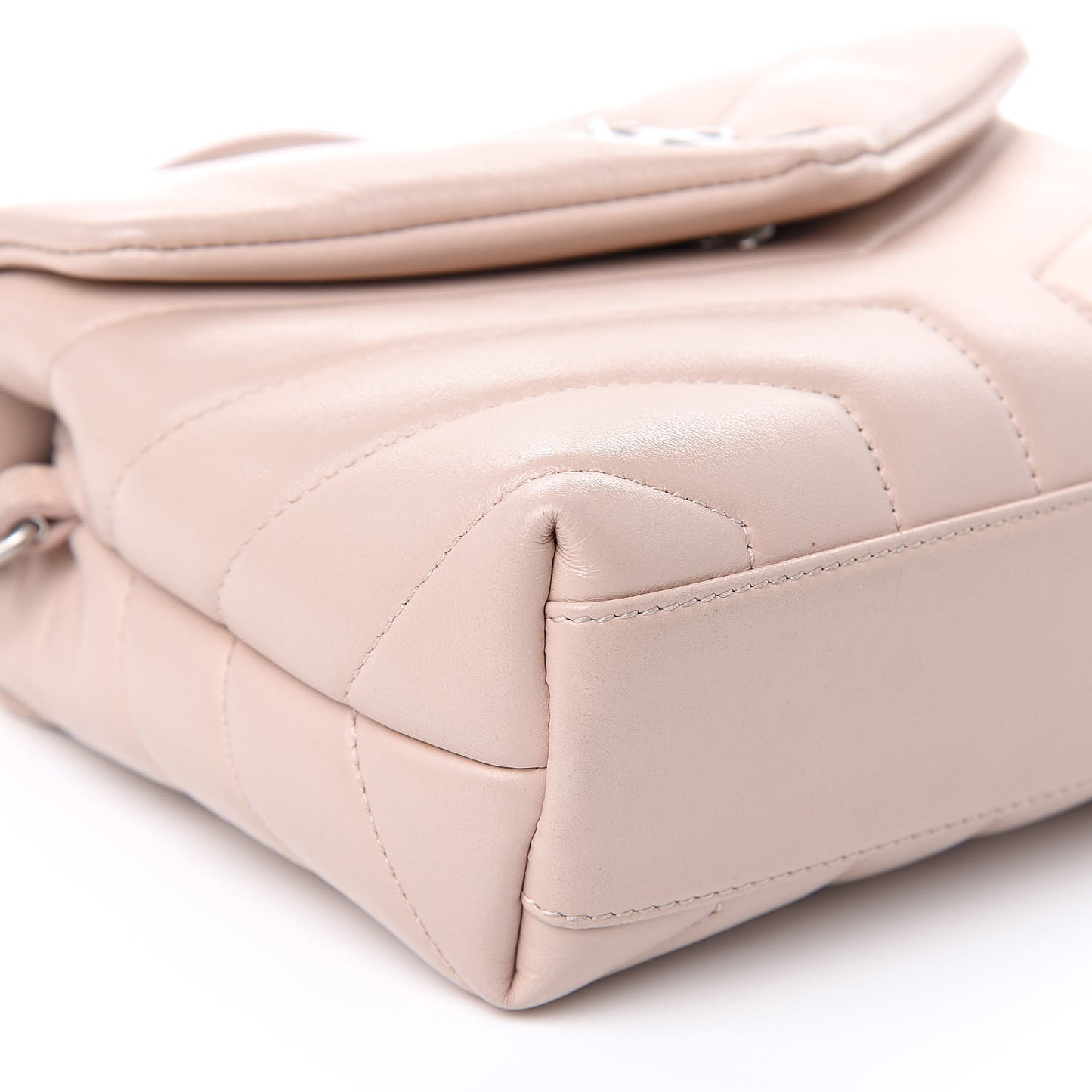 Calfskin Y Quilted Monogram Toy Loulou Crossbody Bag Nude Powder