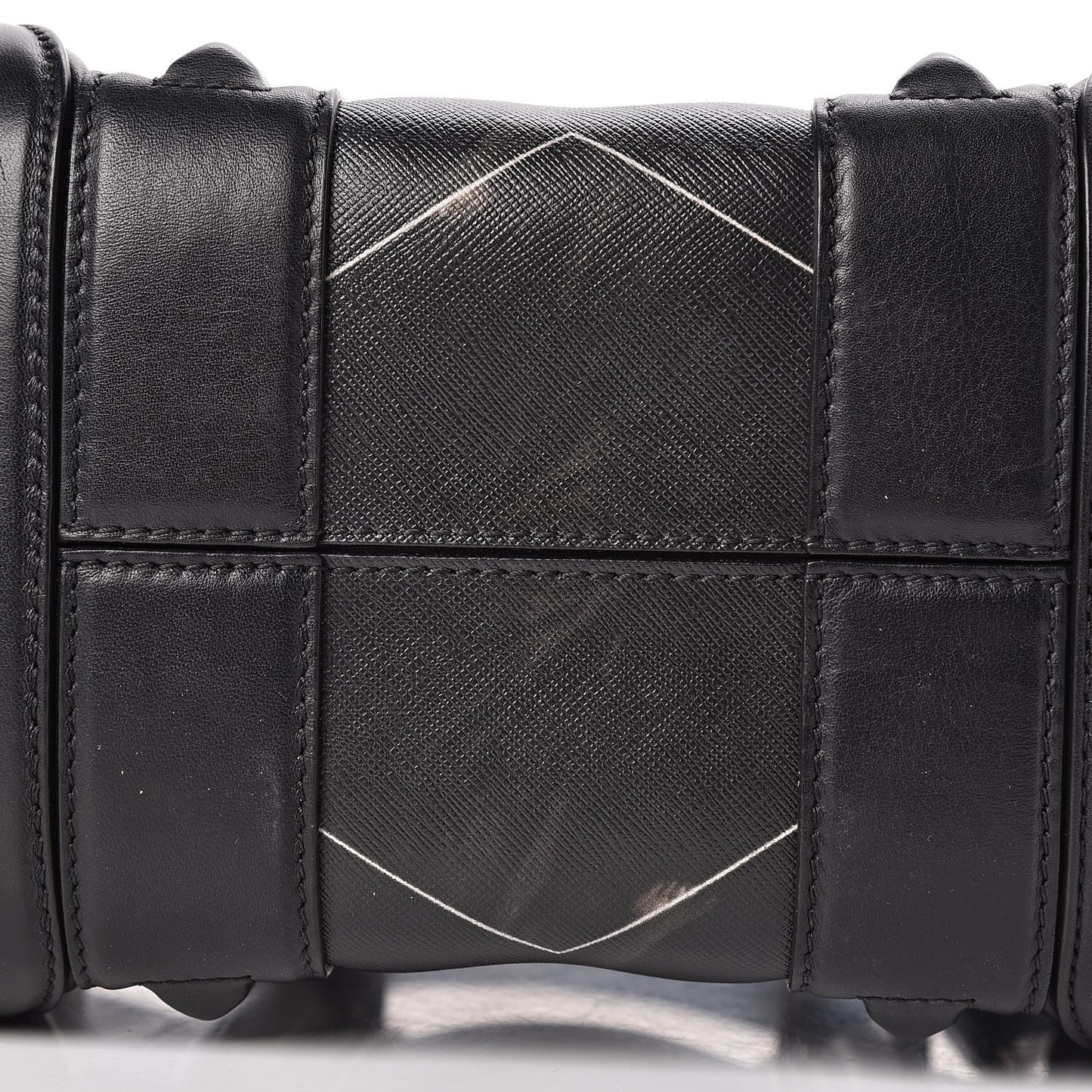 Calfskin Coated Canvas Madonna Print Mini Lucrezia Black