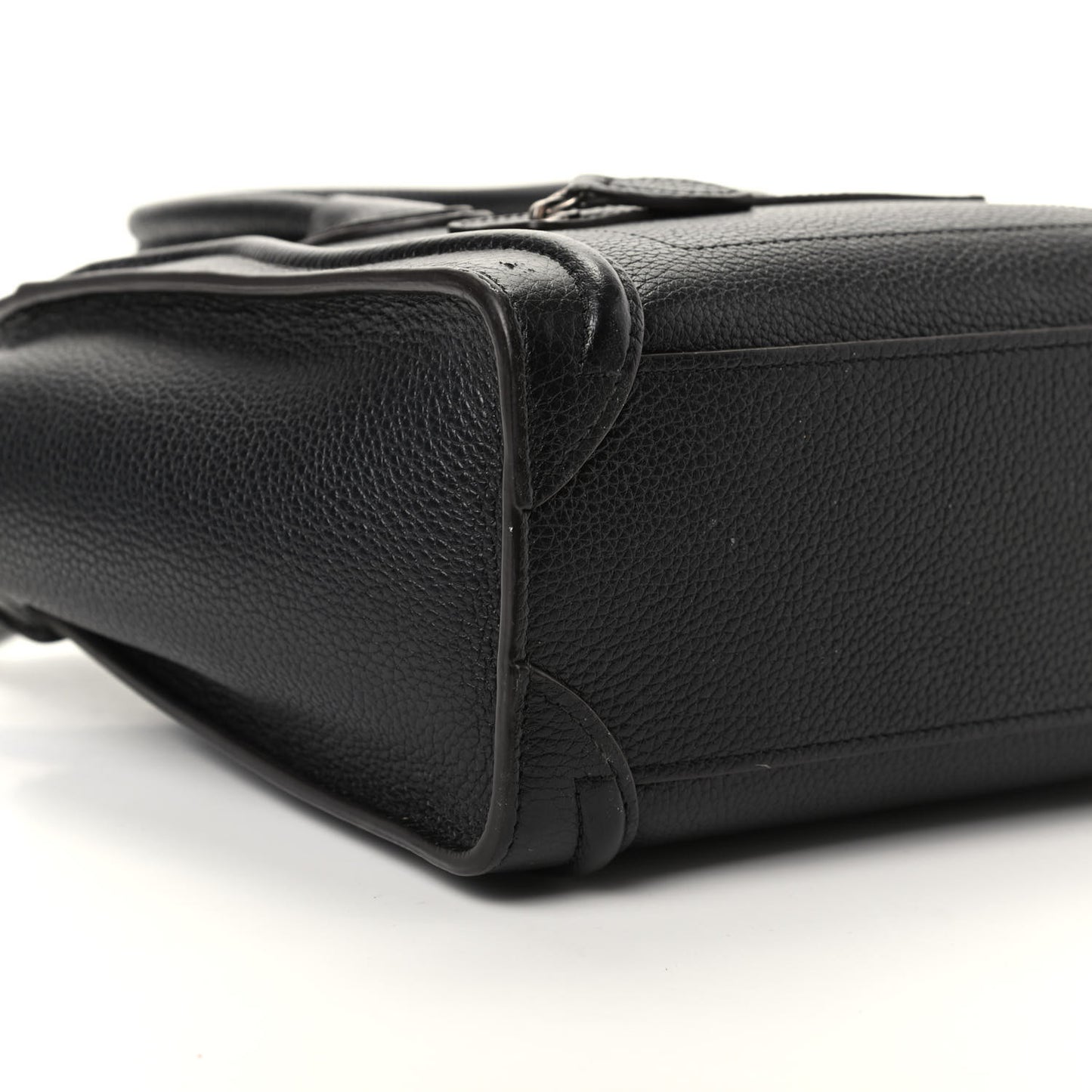 Drummed Calfskin Nano Luggage Black