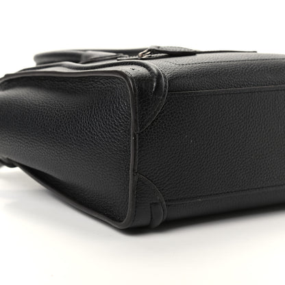 Celine Drummed Calfskin Nano Luggage Black 6 of 9