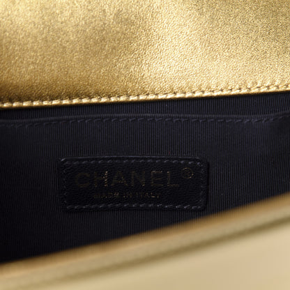 Chanel Metallic Patent Calfskin Medium Boy Flap Gold 9 of 12