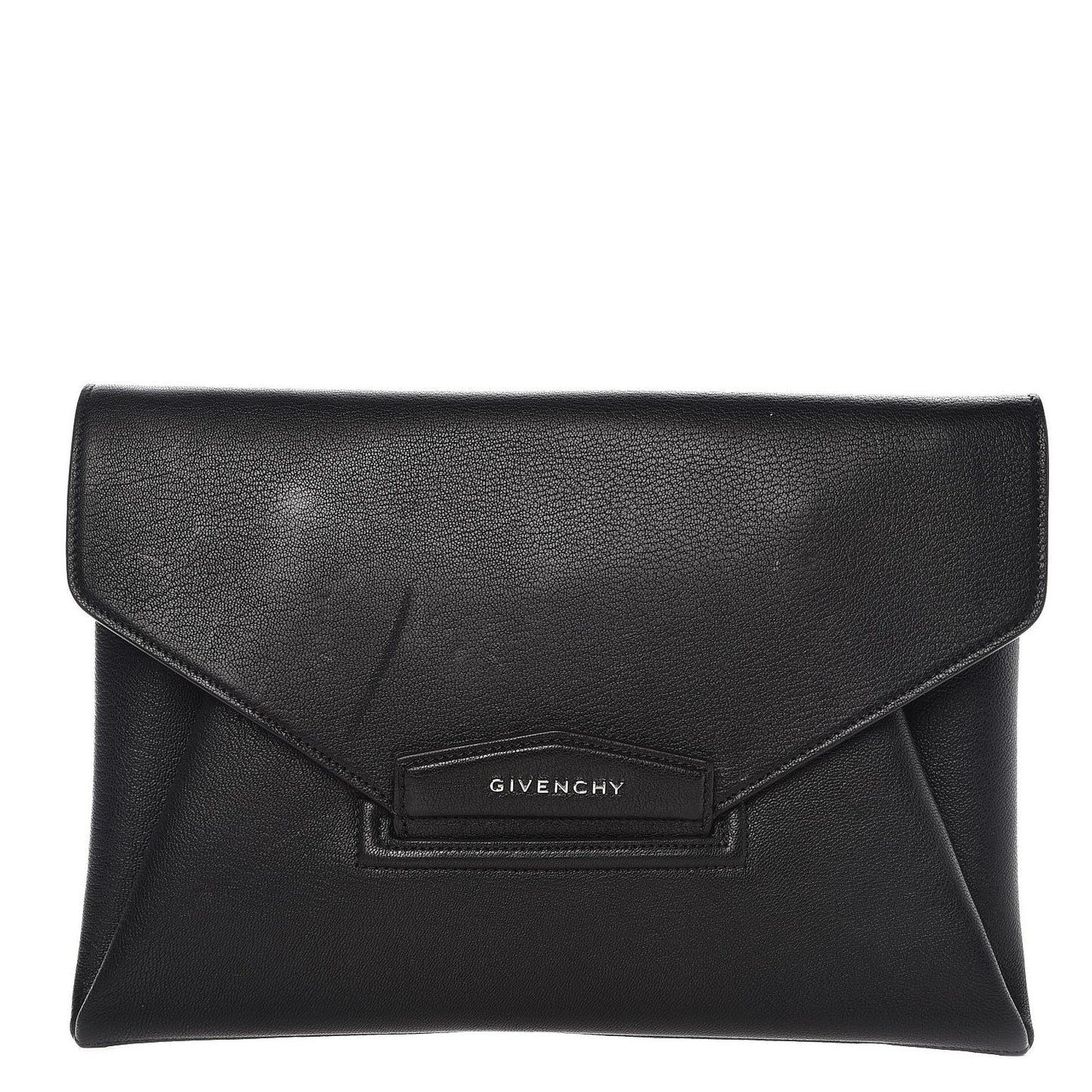 Sugar Goatskin Medium Antigona Envelope Clutch Black