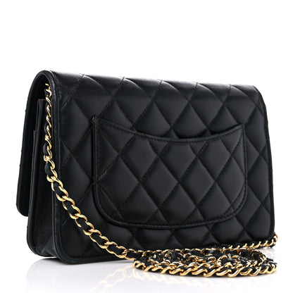 Chanel Lambskin Quilted Wallet On Chain WOC Black 3 of 15