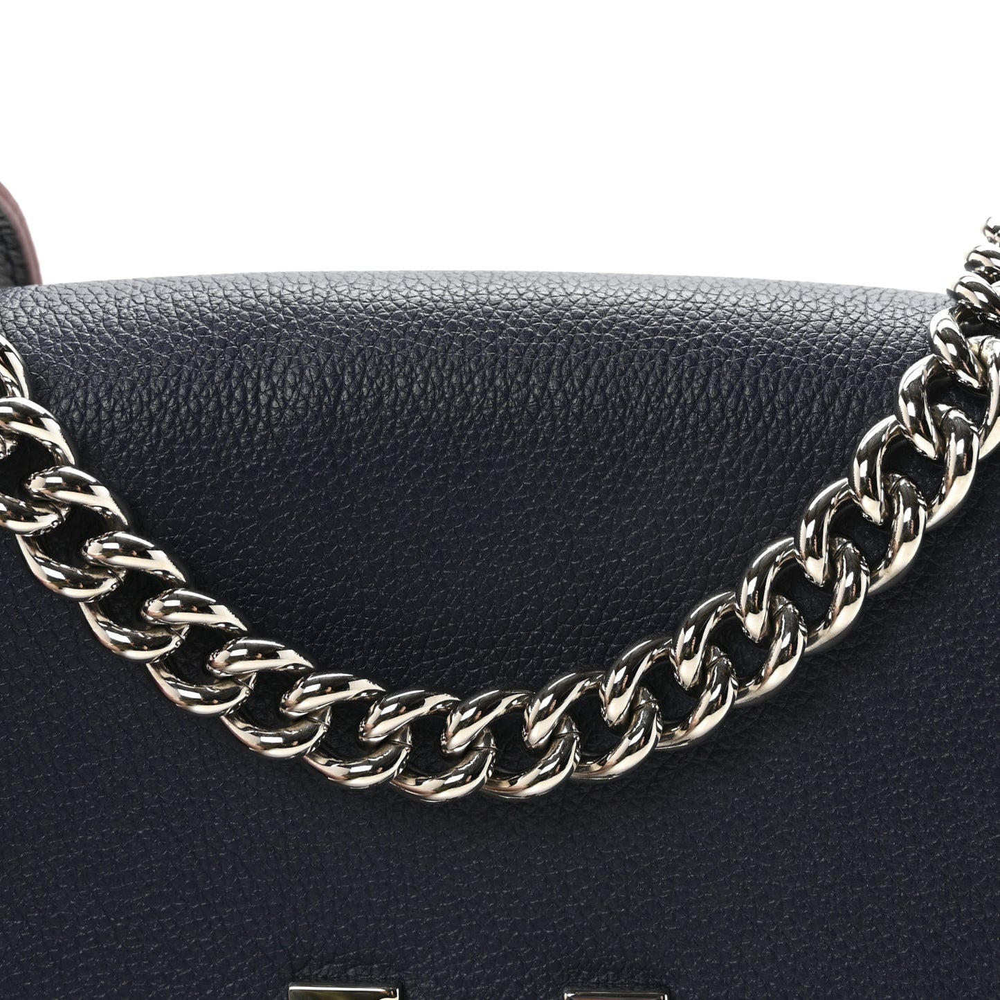 Calfskin Lockme II Chain Bag BB Marine Rouge