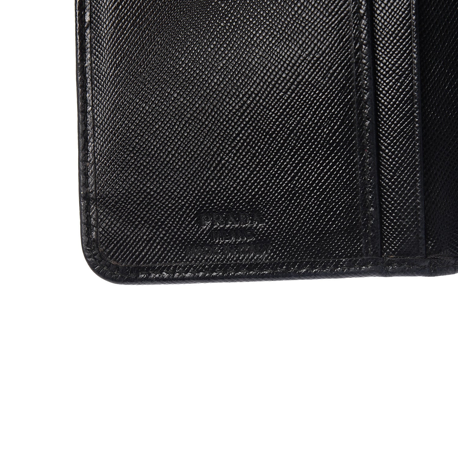 Prada Saffiano Metal Compact Wallet Black 5 of 7