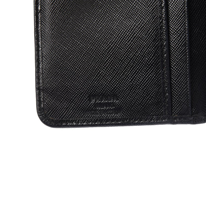 Prada Saffiano Metal Compact Wallet Black 5 of 7