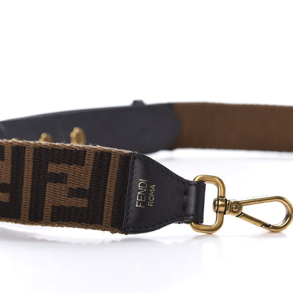 Fendi Ribbon Vitello Century FF 1974 Flat Studded Strap You Fango Marrone Ebano 4 of 7