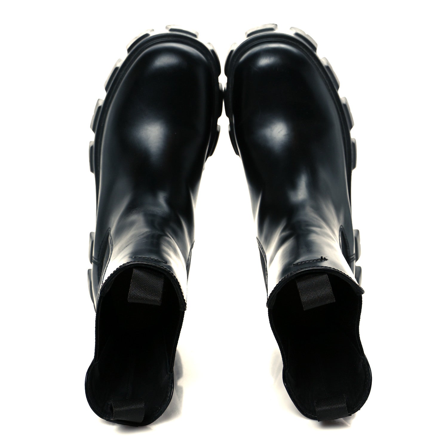 Prada Spazzolato Rois Monolith Chelsea 55mm Tall Boots 38 Black 2 of 8
