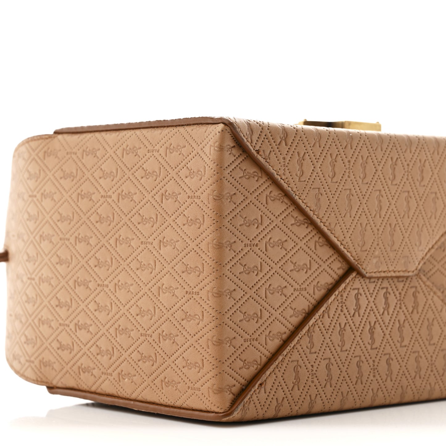 Calfskin Monogram Take Away Box Dusty Vintage Brown Gold