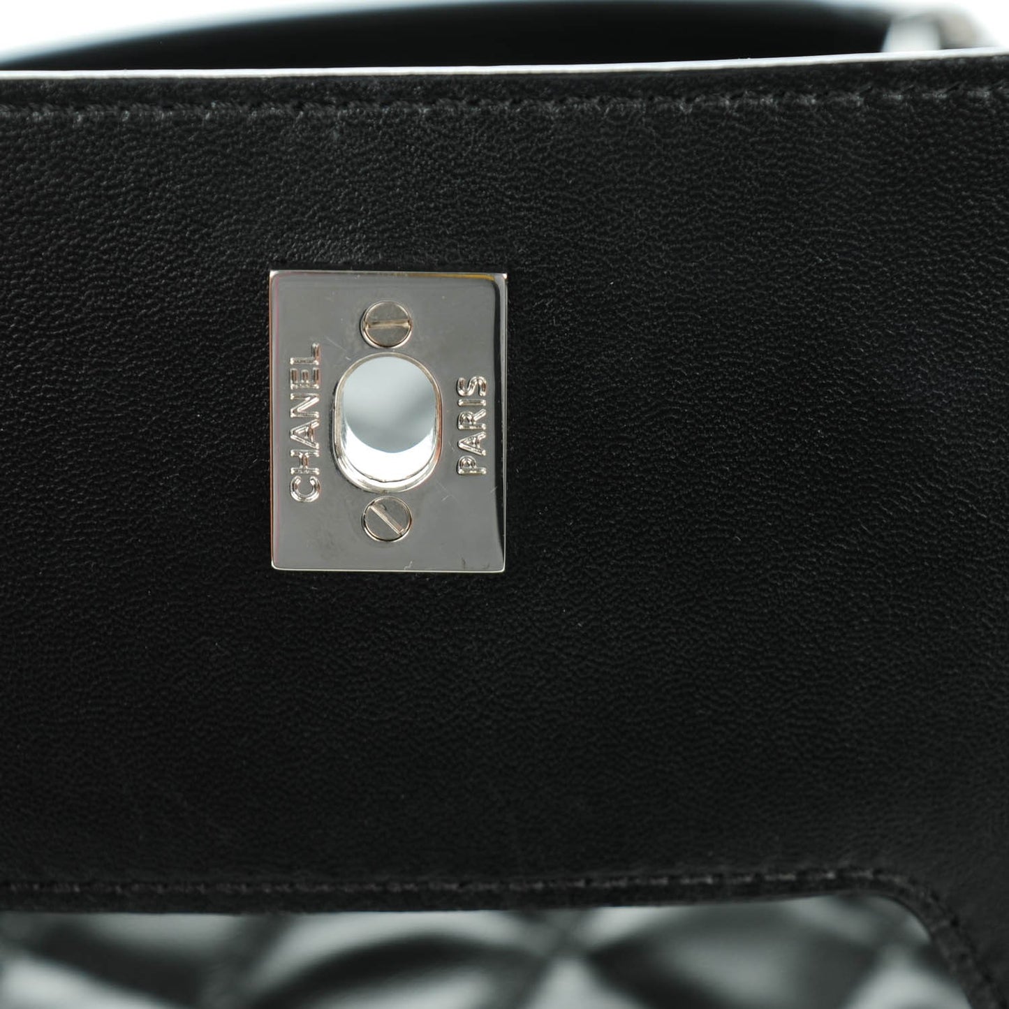 Lambskin Quilted By 3 Shopping Tote Black
