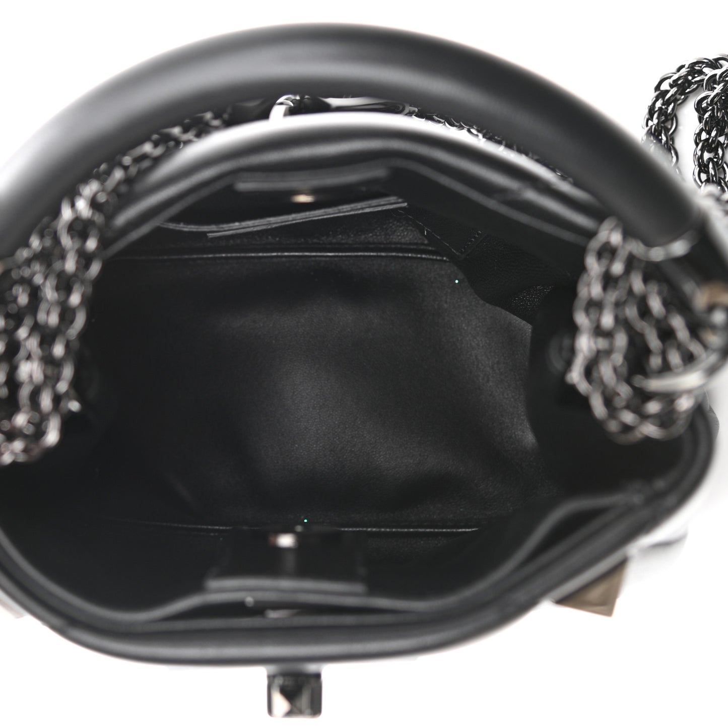 Nappa Monochrome Mini Roman Stud The Handle Bag Black